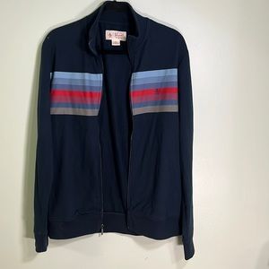 Penguin blue charcoal heather whit full zipper